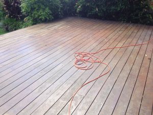 Before sanded deck. 